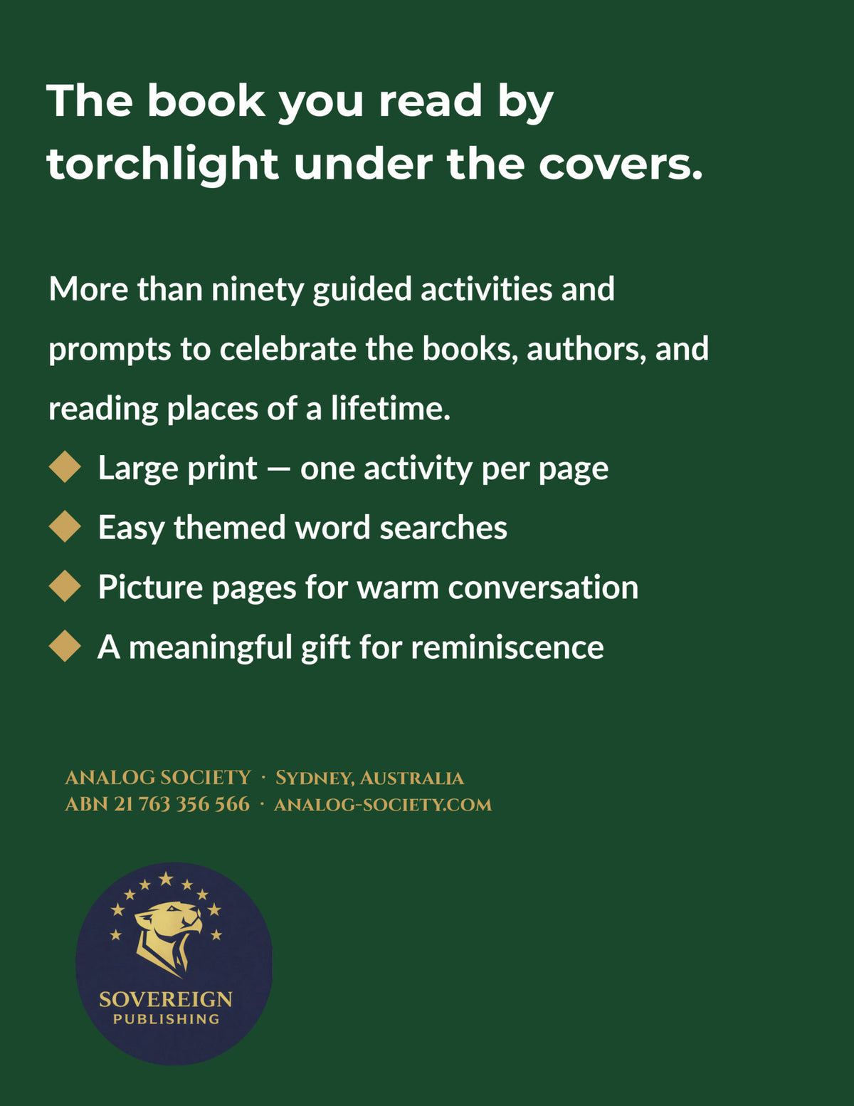 A Memory Book — Books and Reading - back cover