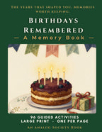 Birthdays Remembered - A Memory Book, hardcover front cover