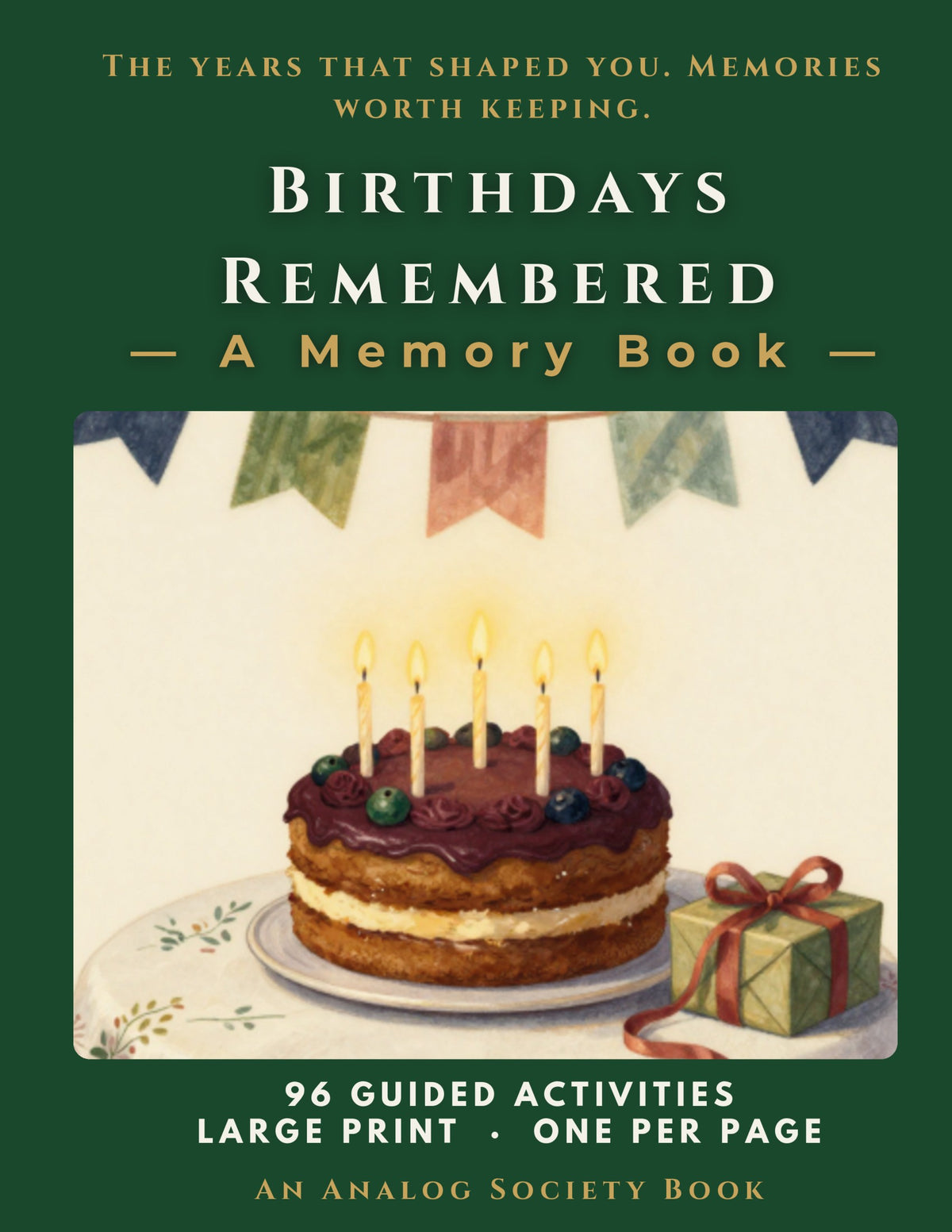 Birthdays Remembered - A Memory Book, hardcover front cover
