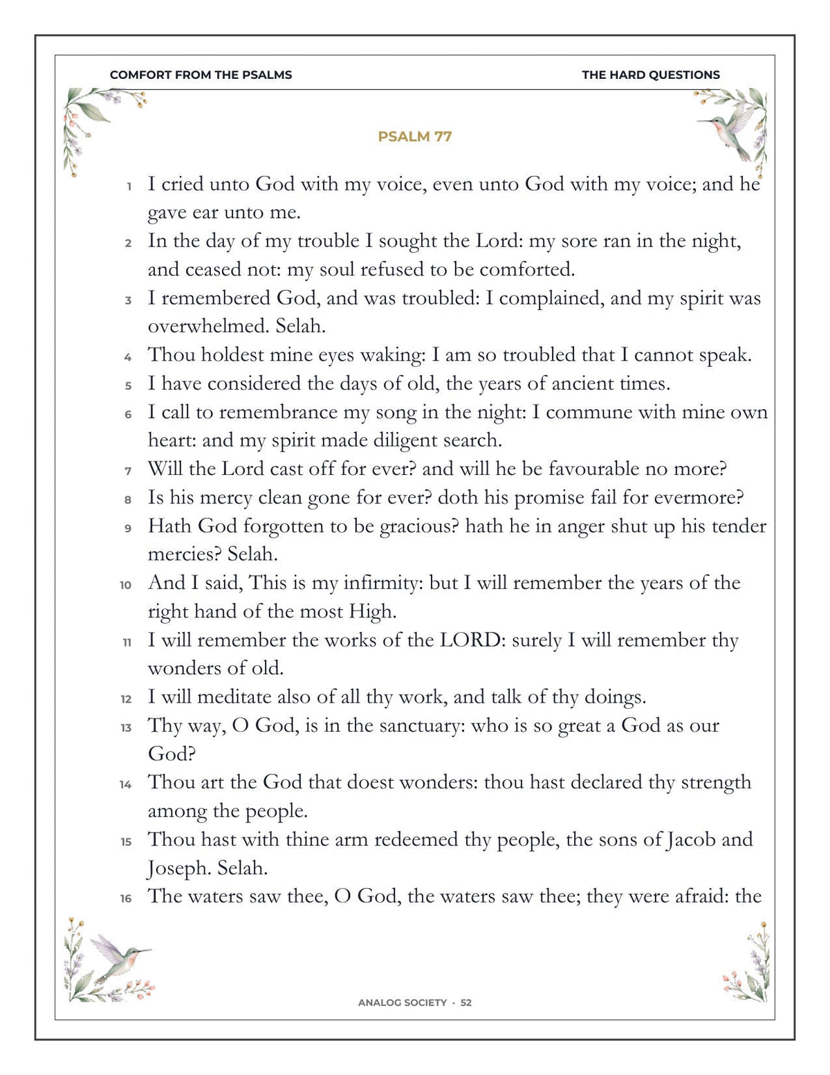 Comfort from the Psalms - inside page 53: 1 I cried unto God with my voice, even unto God with my voice; and he