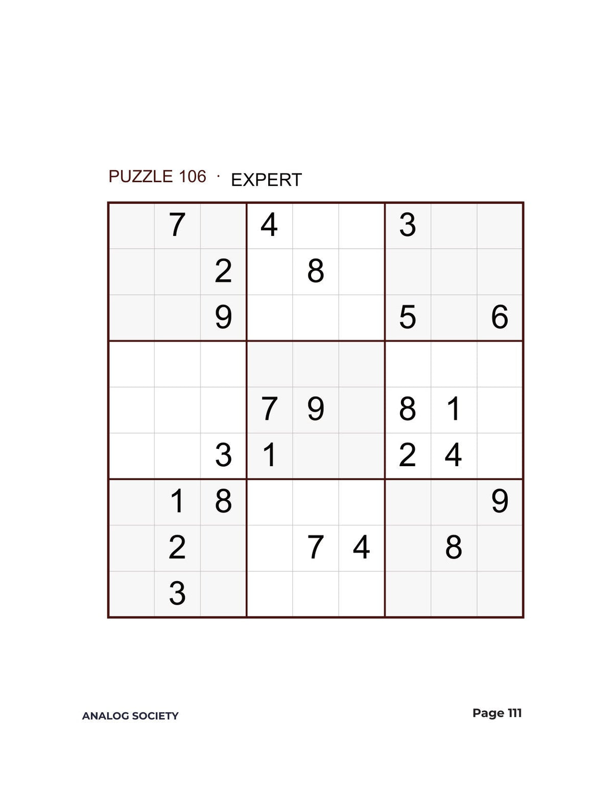 Expert Sudoku — 200 Extreme Puzzles - inside page 111: EXPERT