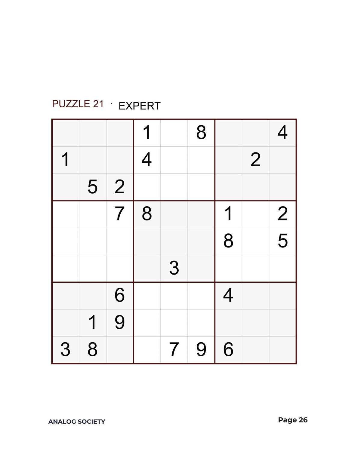 Expert Sudoku — 200 Extreme Puzzles - inside page 26: 7 9 6