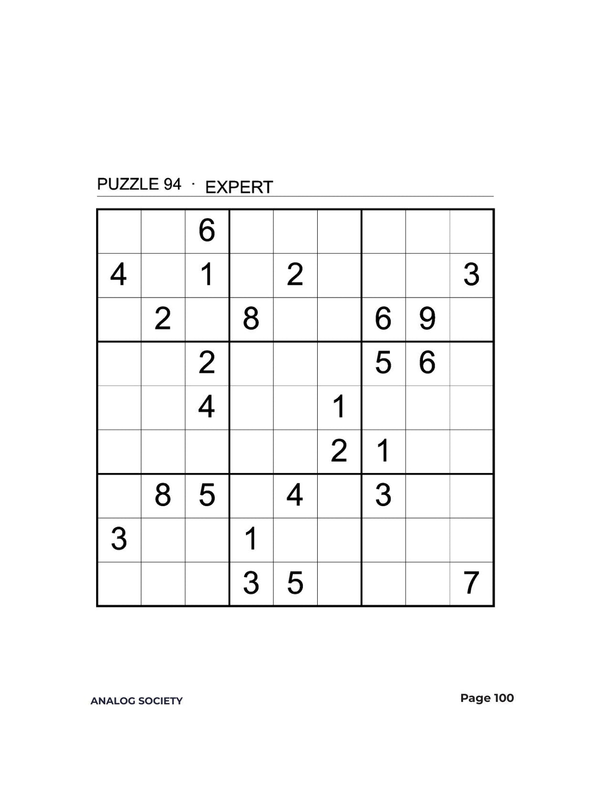 Expert Sudoku — 300 Hard Puzzles - inside page 100: Page 100