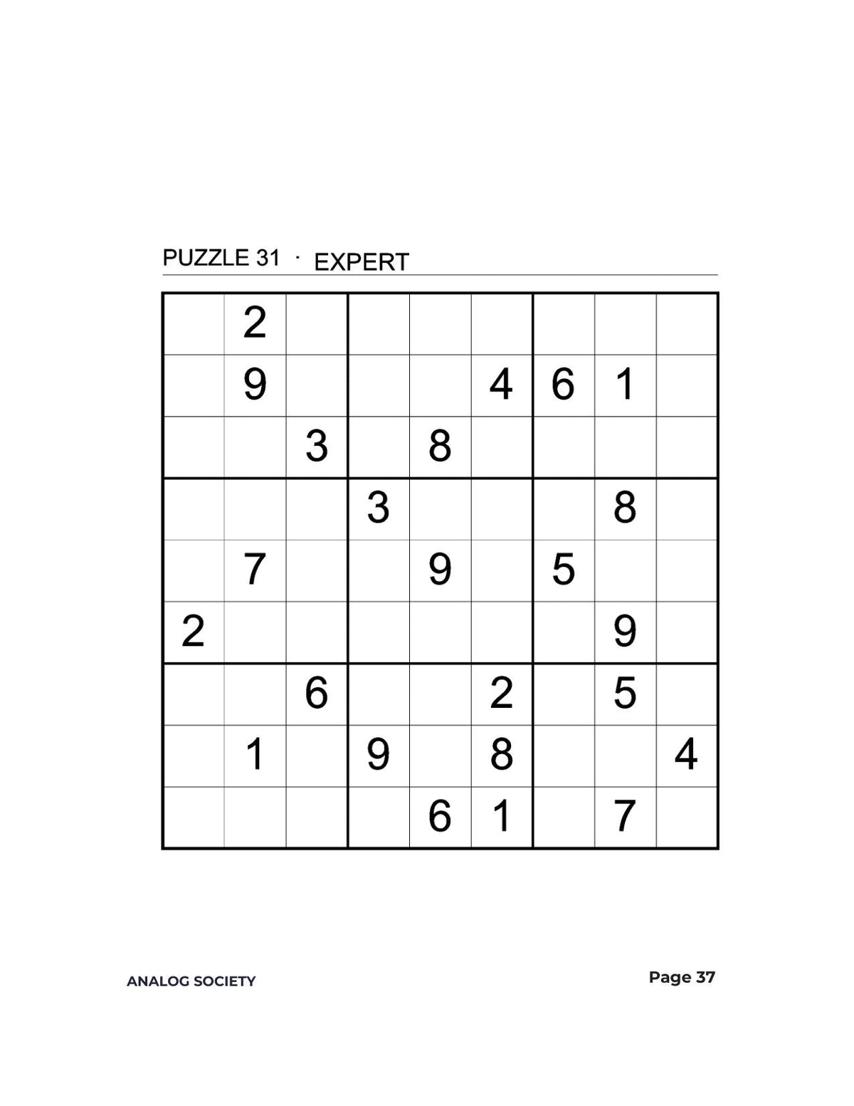 Expert Sudoku — 300 Hard Puzzles - inside page 37: Page 37