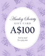 Analog Society gift card, A$100