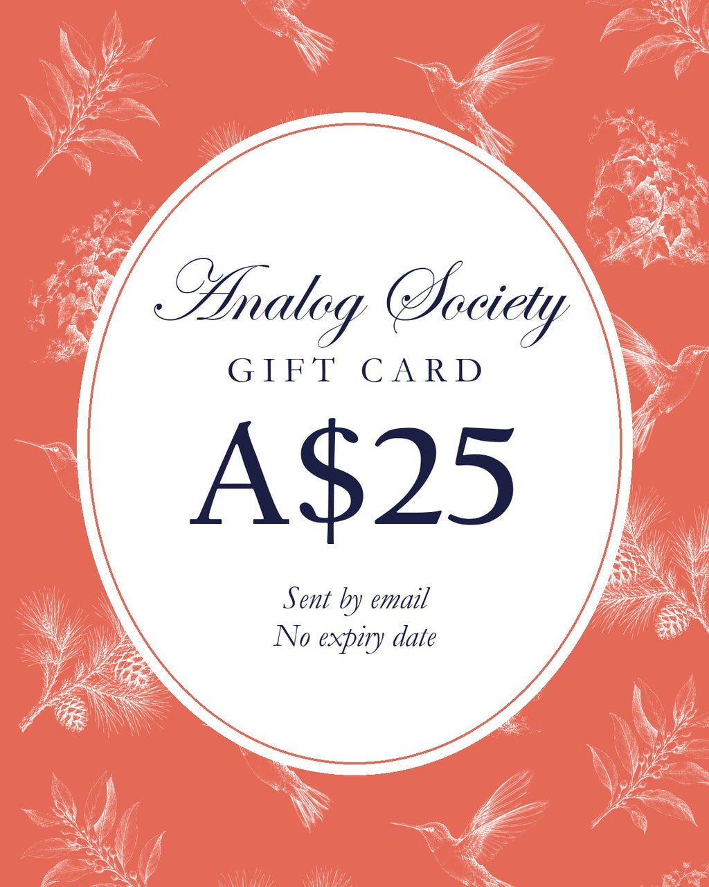 Analog Society gift card, A$25