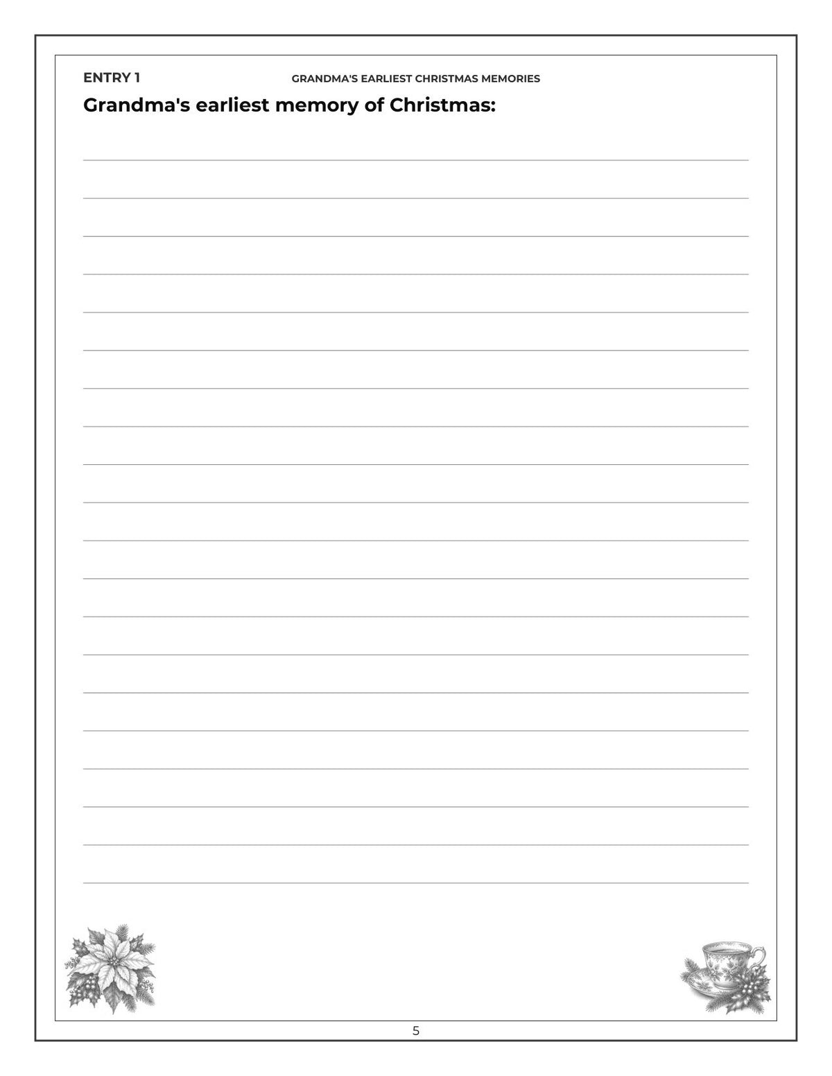 Grandma's Christmas Keepsake - inside page 5: Grandma's earliest memory of Christmas