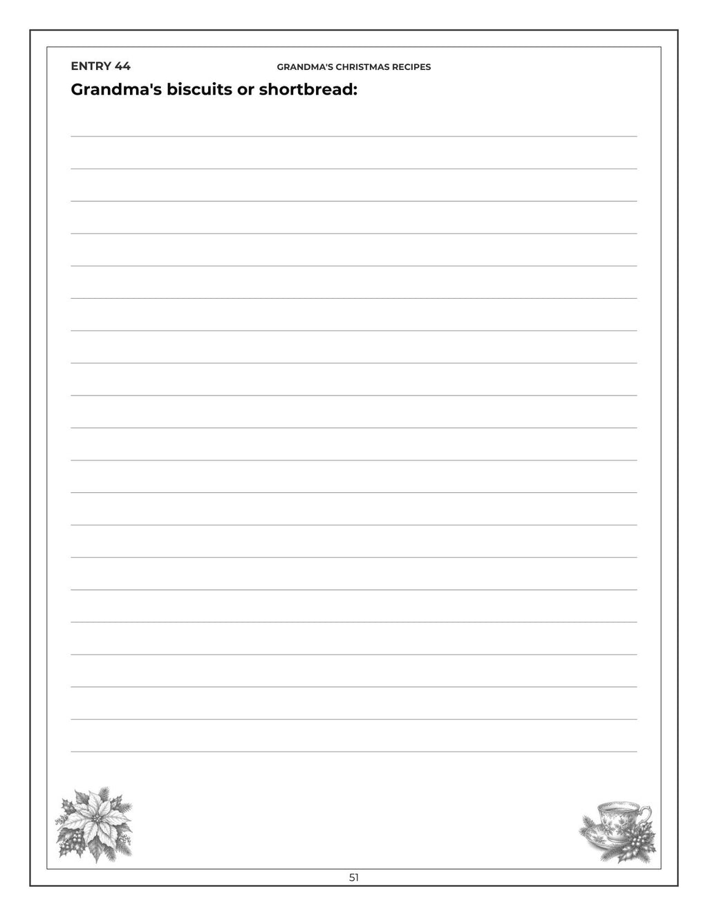 Grandma's Christmas Keepsake - inside page 51: Grandma's biscuits or shortbread