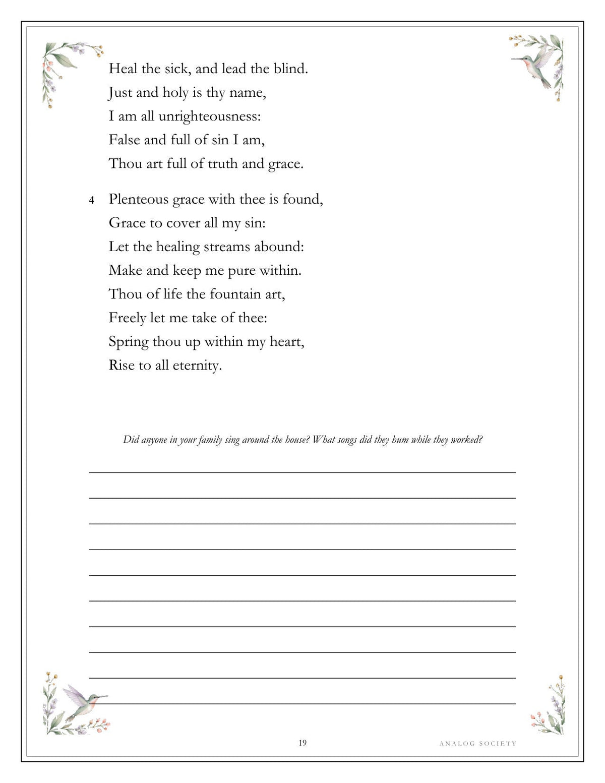 Hymns We Remember - inside page 19: Heal the sick, and lead the blind