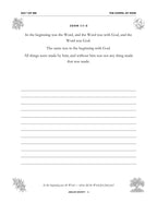 In Your Own Hand — The Gospel of John - inside page: Day 1 of 365 (printed in black and white)