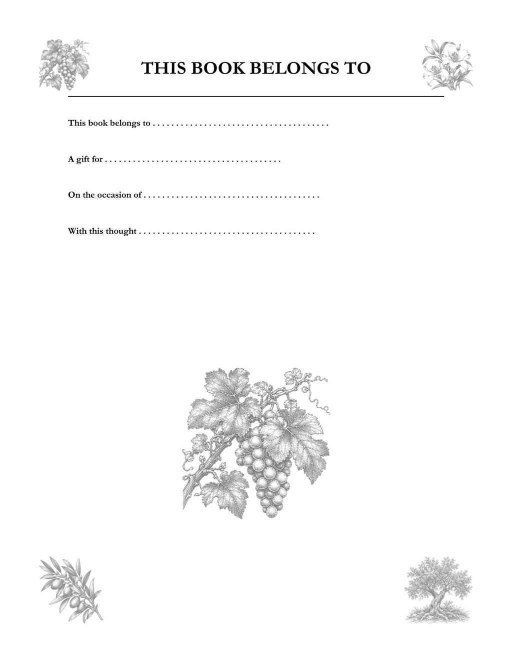In Your Own Hand — The Gospel of John - inside page: This Book Belongs To (printed in black and white)