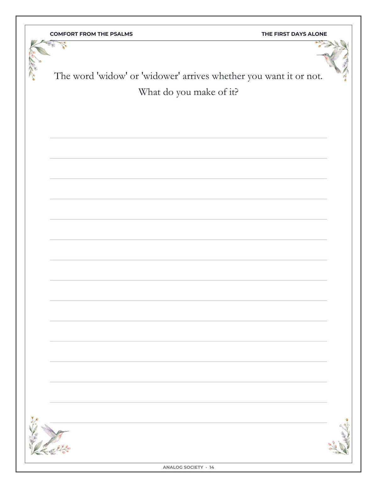 Inside Comfort from the Psalms — After the Loss of a Spouse - page 15