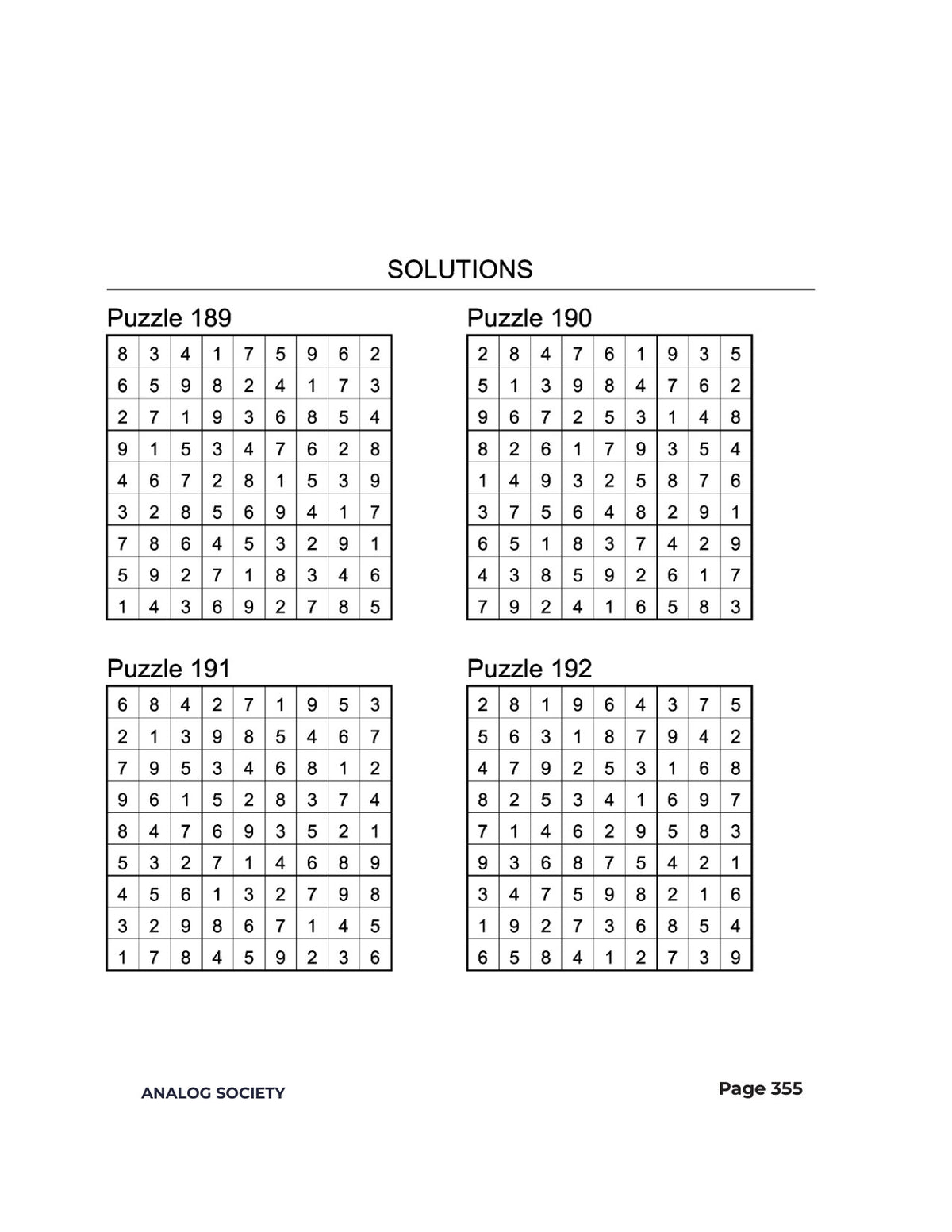 Inside Expert Sudoku — 300 Hard Puzzles - page 355