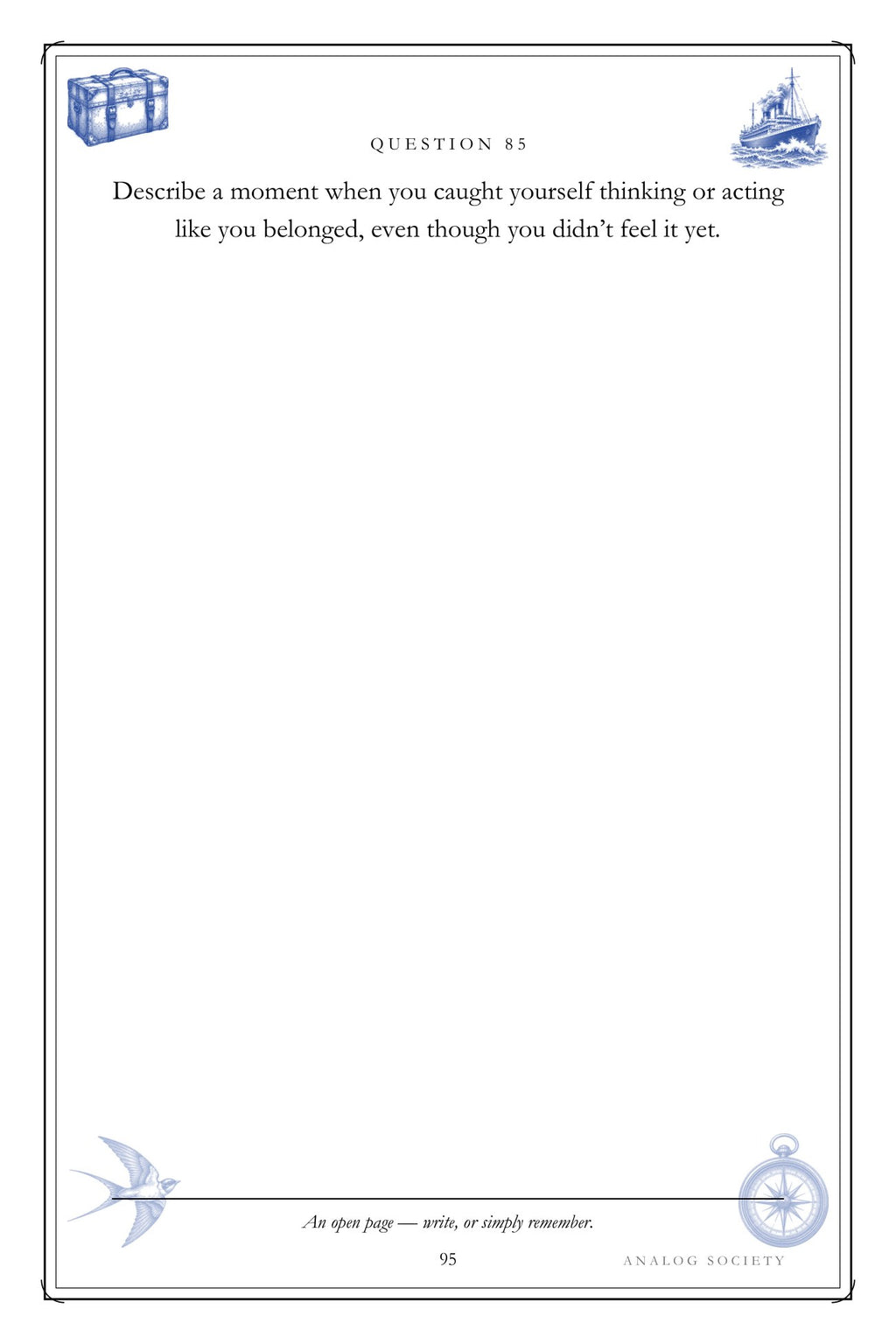 Leaving, Arriving, Belonging hardcover gift edition, inside page 95