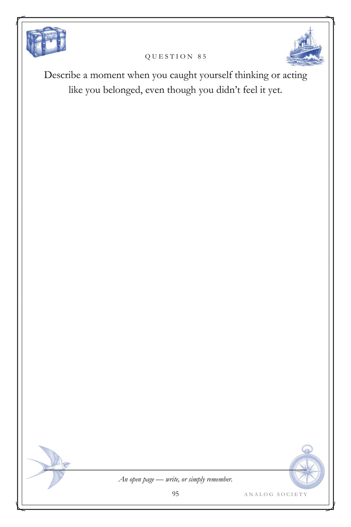 Leaving, Arriving, Belonging hardcover gift edition, inside page 95