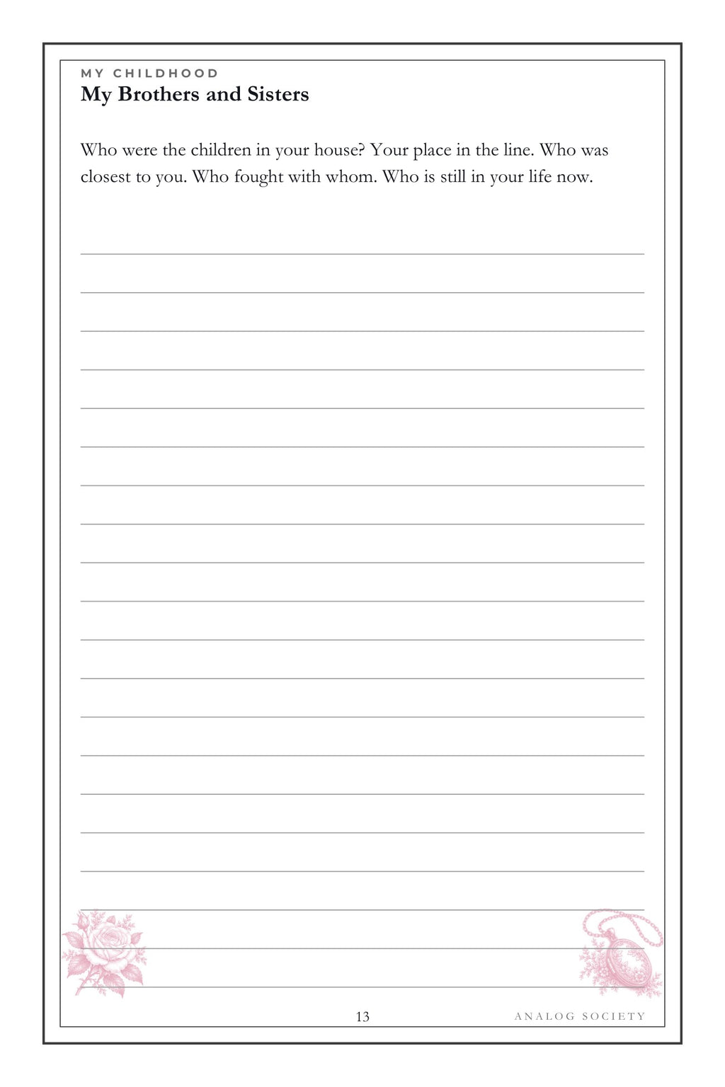 My Side of the Family hardcover gift edition, inside page 13