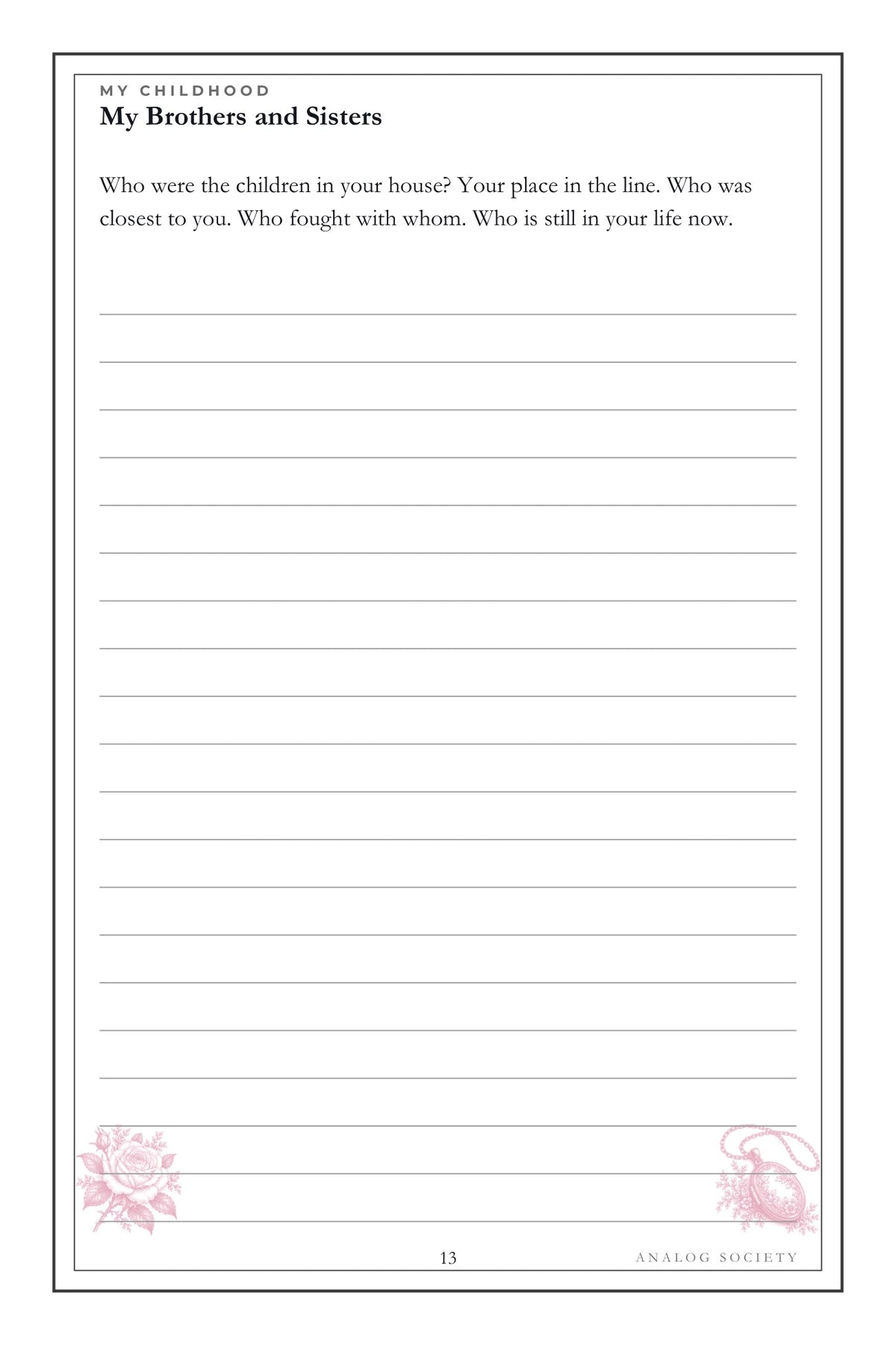 My Side of the Family hardcover gift edition, inside page 13