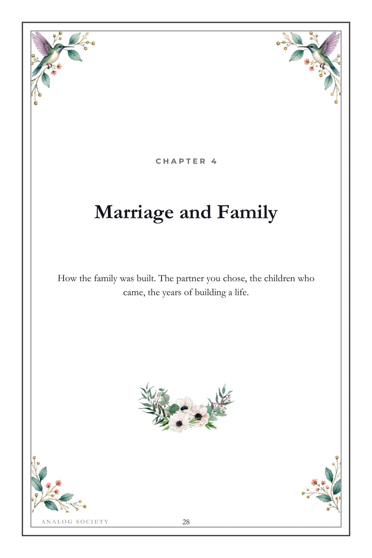 My Side of the Family - inside page 28: Marriage and Family