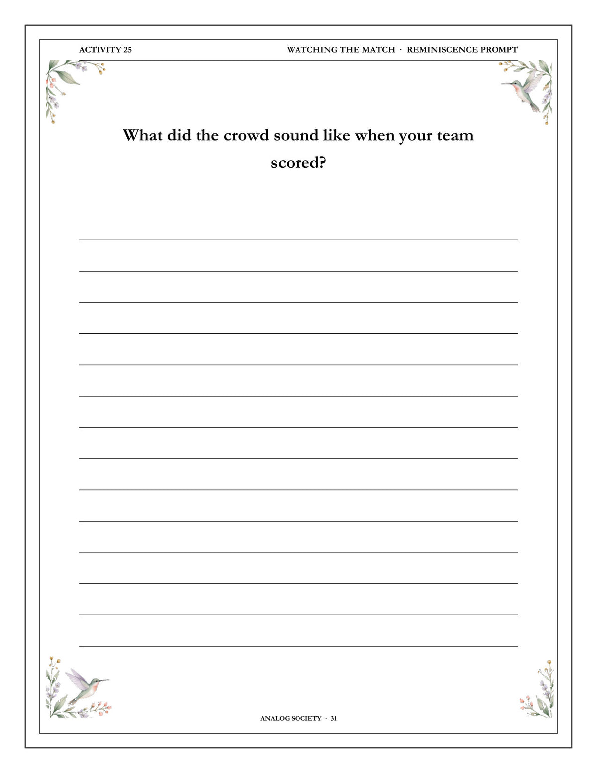 Inside A Memory Book — Sport and Games - page 32