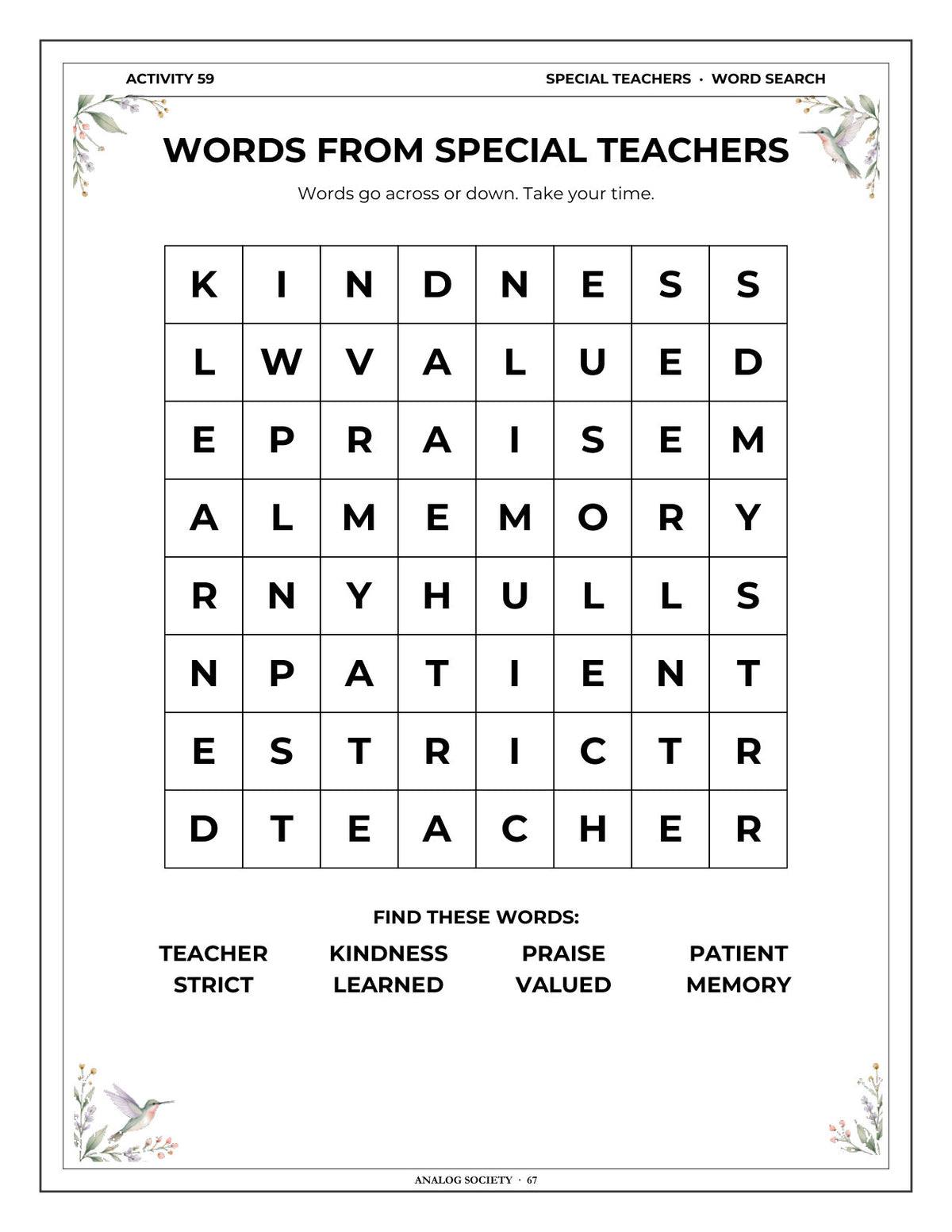 Inside A Memory Book — School Friends and Teachers - page 68