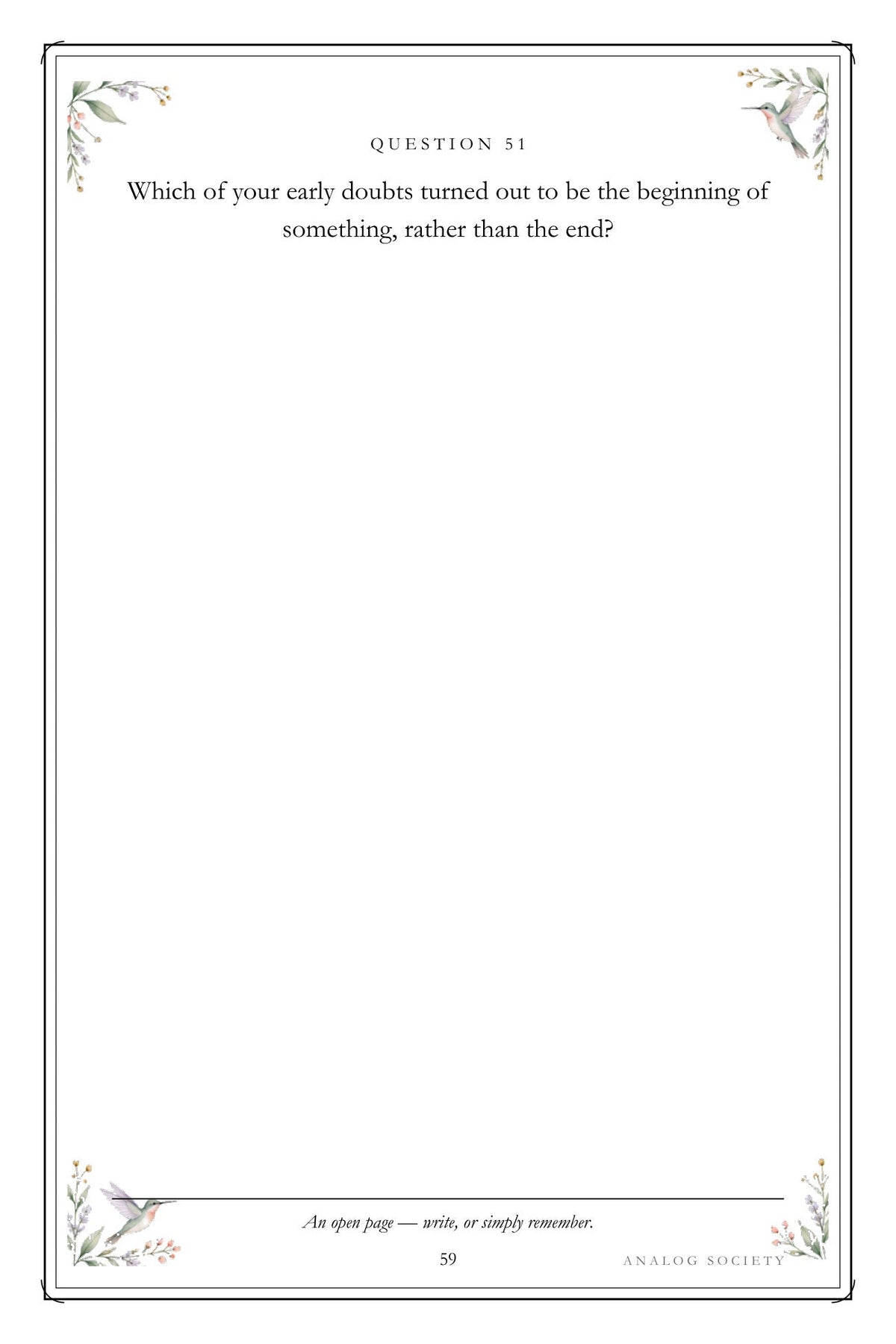The Faith That Carried Me - inside page 59: Which of your early doubts turned out to be the beginning of