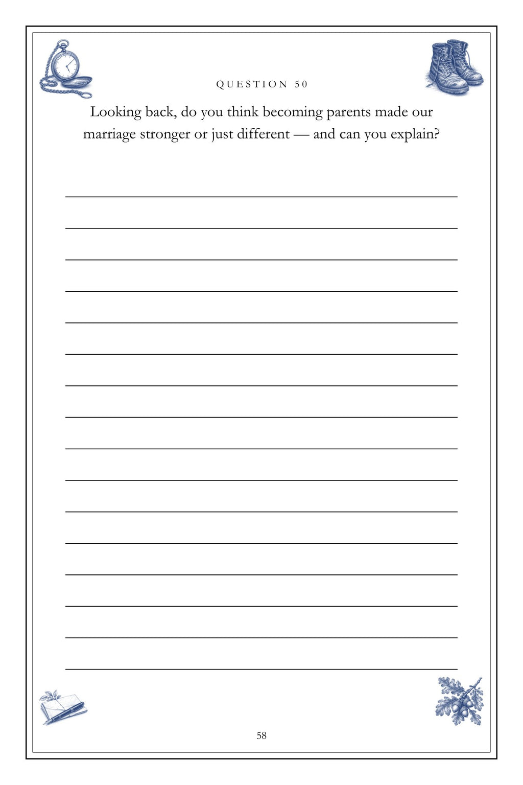 The Man I Married, In 200 Questions hardcover gift edition, inside page 58