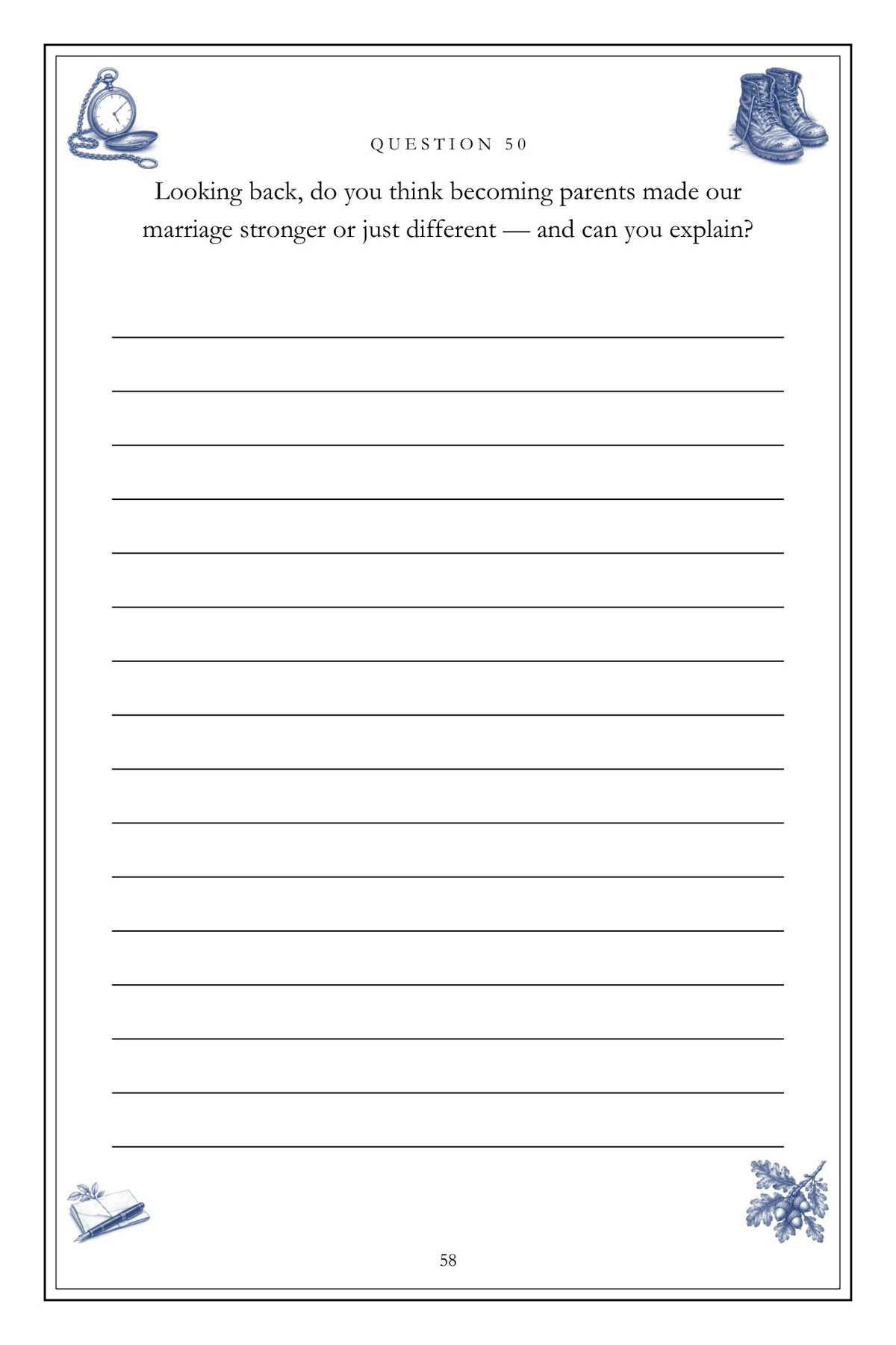 The Man I Married, In 200 Questions hardcover gift edition, inside page 58