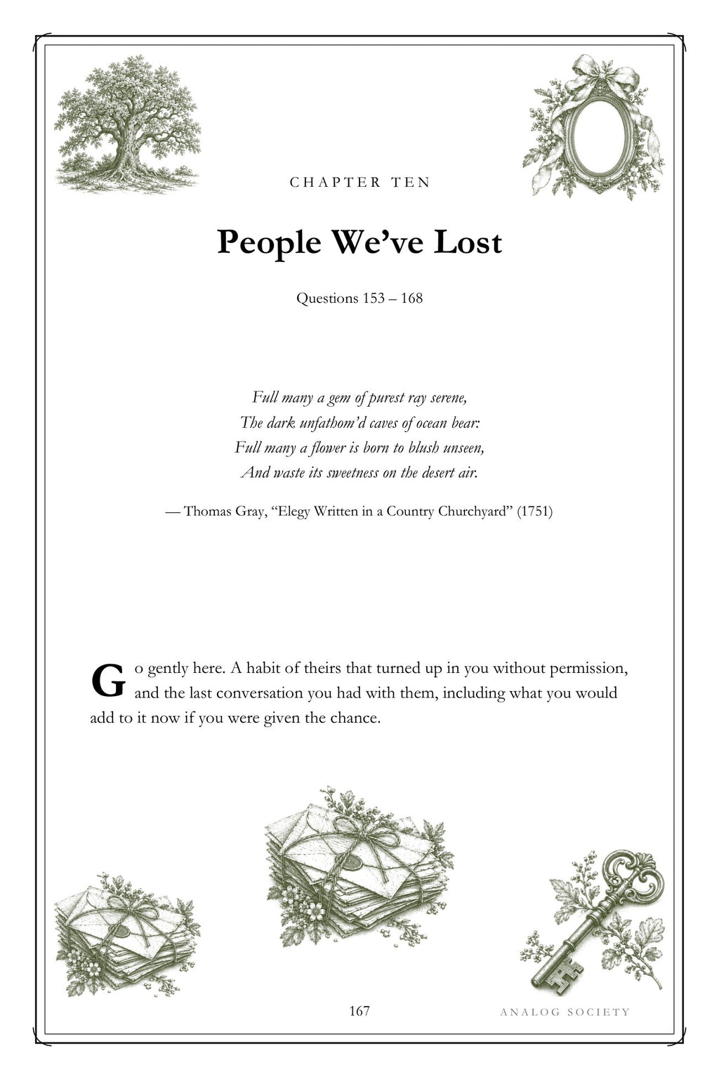 The Names We Nearly Lost hardcover gift edition, inside page 167