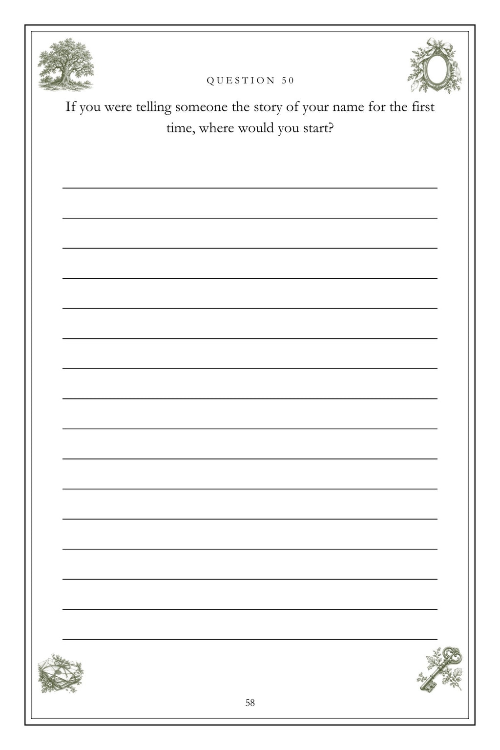 The Names We Nearly Lost hardcover gift edition, inside page 58
