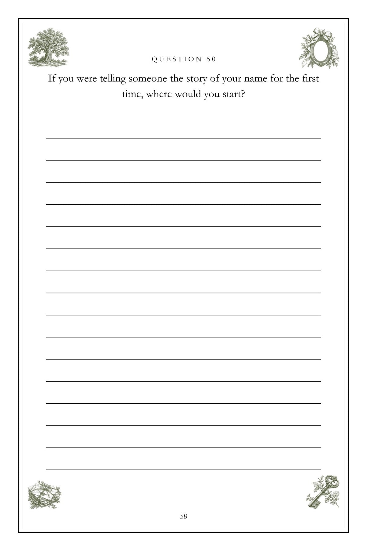 The Names We Nearly Lost hardcover gift edition, inside page 58