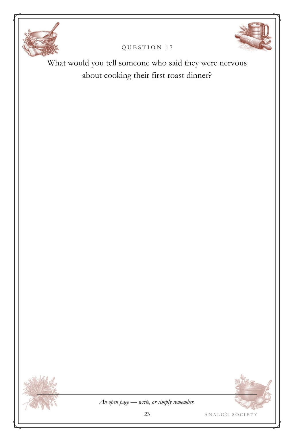 The Recipes Nobody Wrote Down hardcover gift edition, inside page 23
