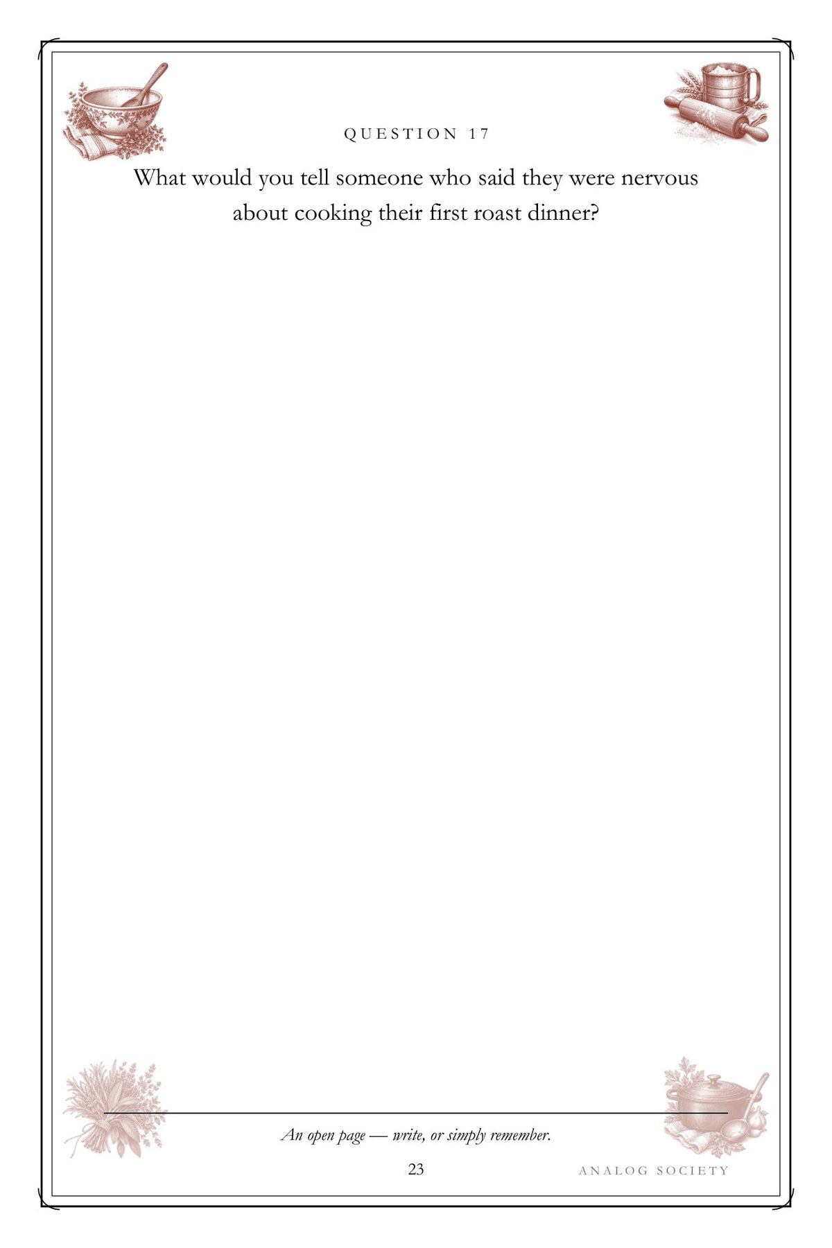 The Recipes Nobody Wrote Down hardcover gift edition, inside page 23