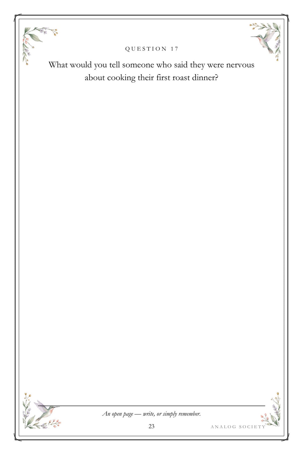 The Recipes Nobody Wrote Down - inside page 23: What would you tell someone who said they were nervous