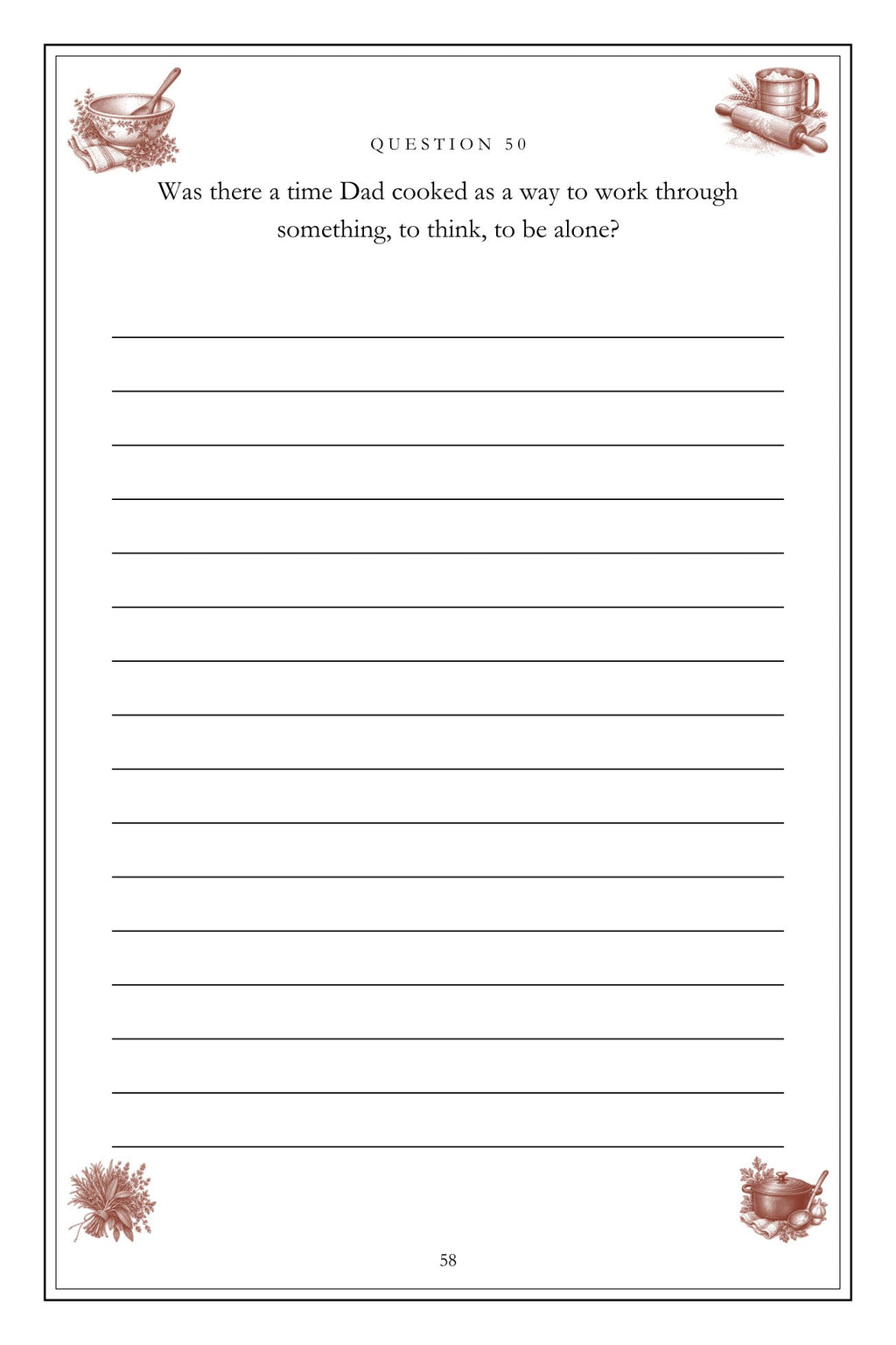 The Recipes Nobody Wrote Down hardcover gift edition, inside page 58
