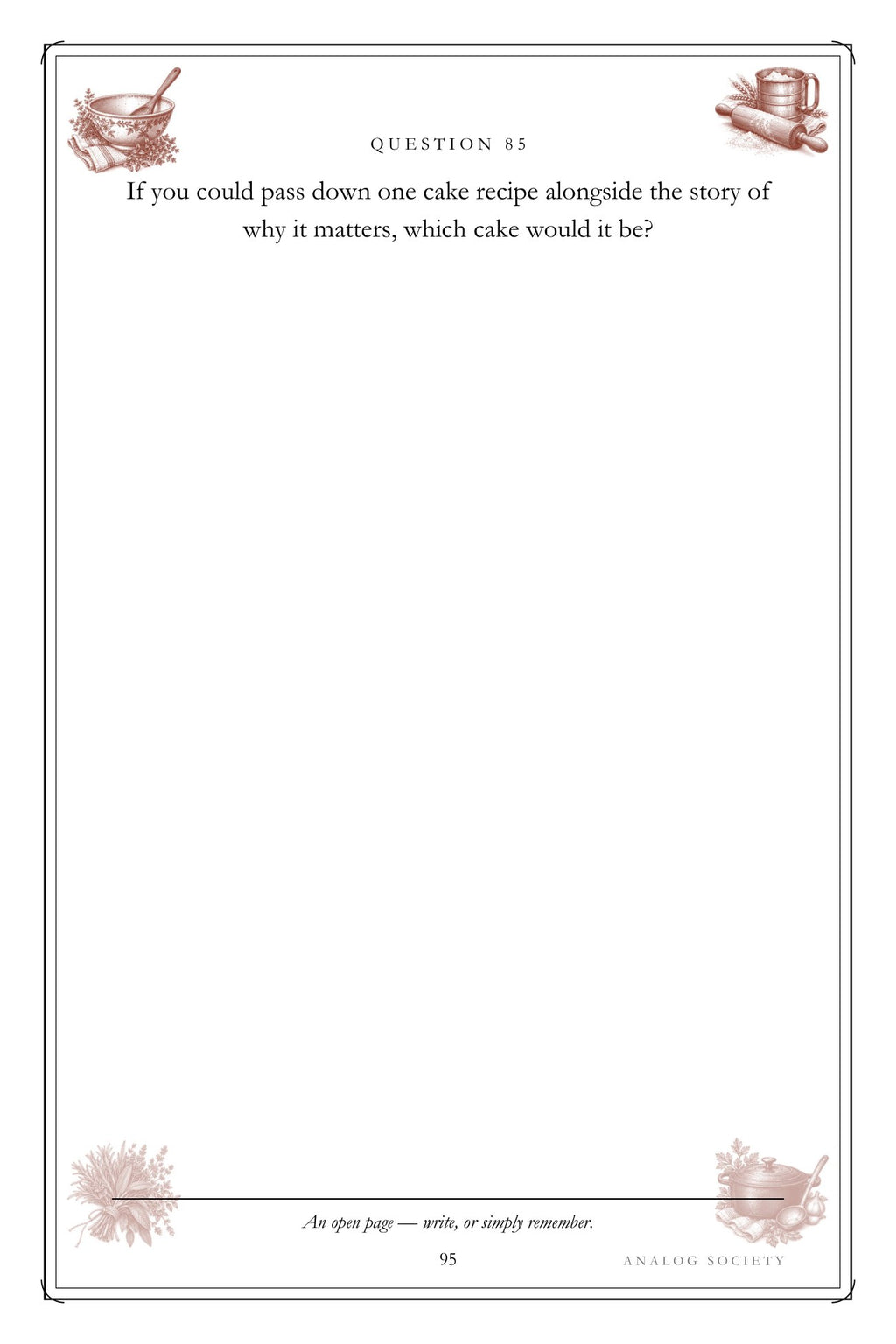 The Recipes Nobody Wrote Down hardcover gift edition, inside page 95