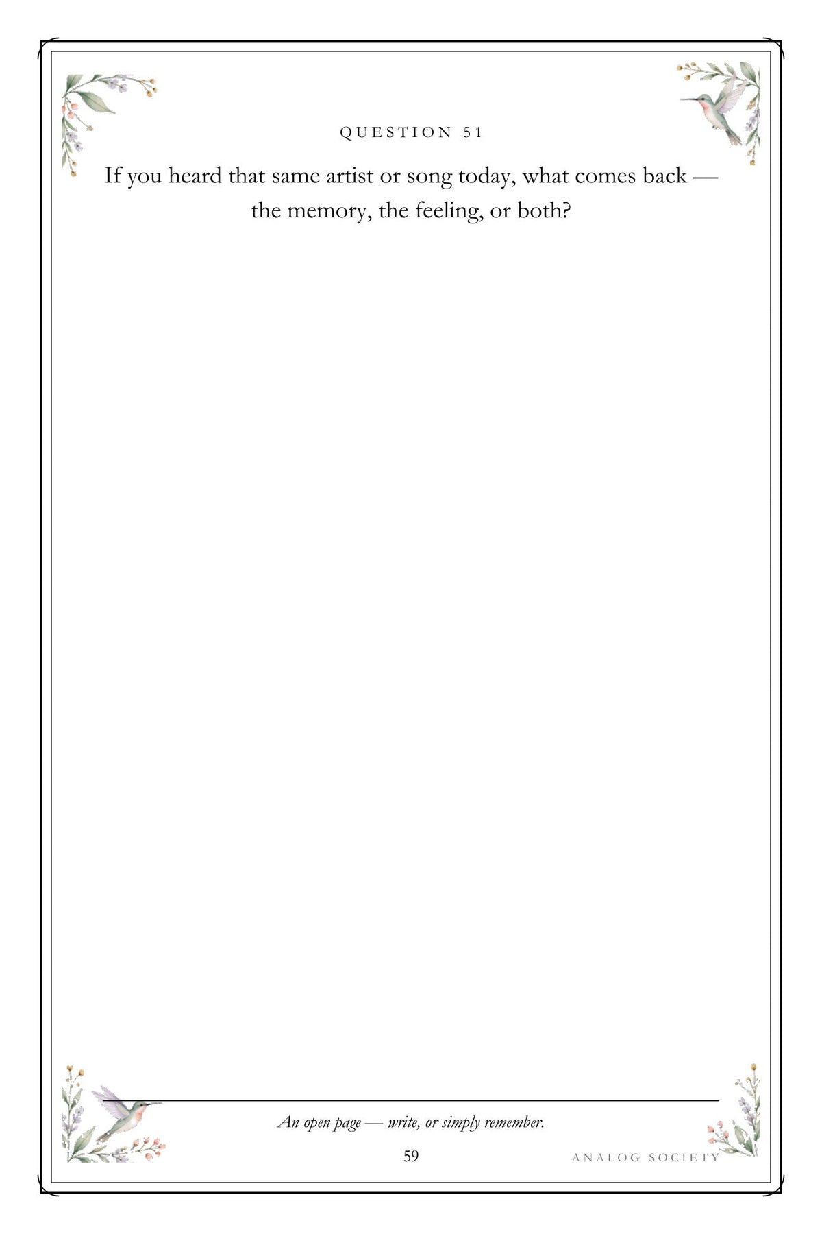 The Records I Kept - inside page 59: If you heard that same artist or song today, what comes back —