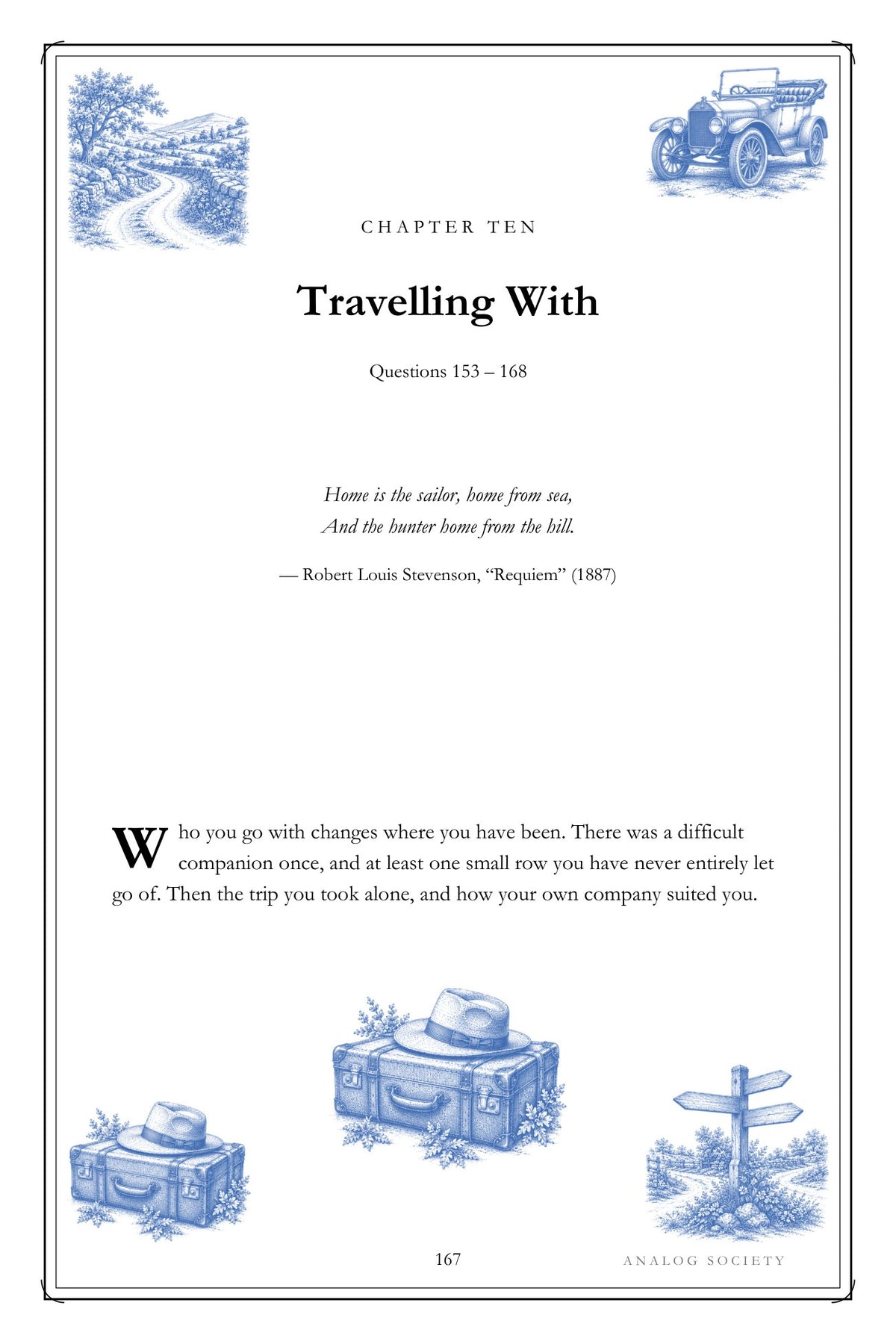 The Roads I Remember hardcover gift edition, inside page 167