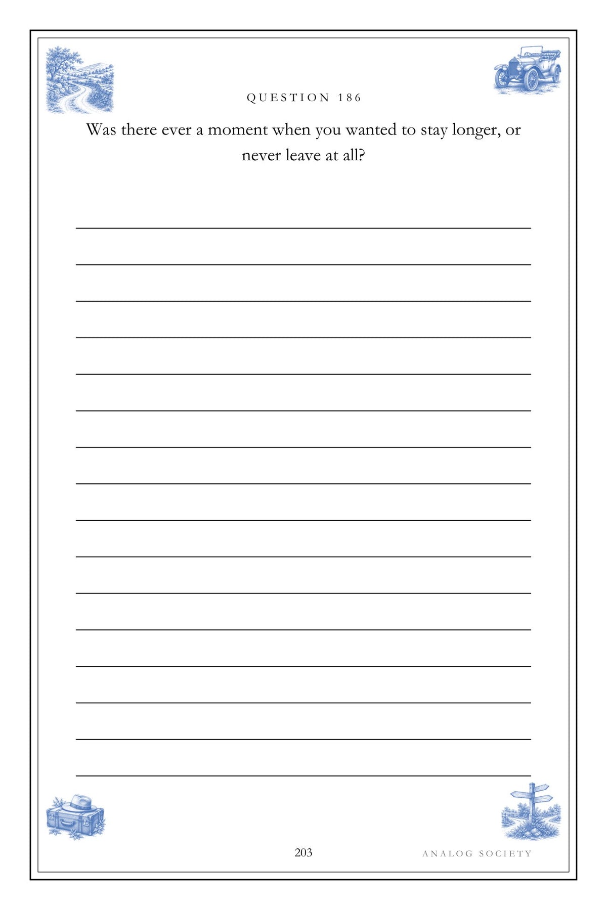 The Roads I Remember hardcover gift edition, inside page 203