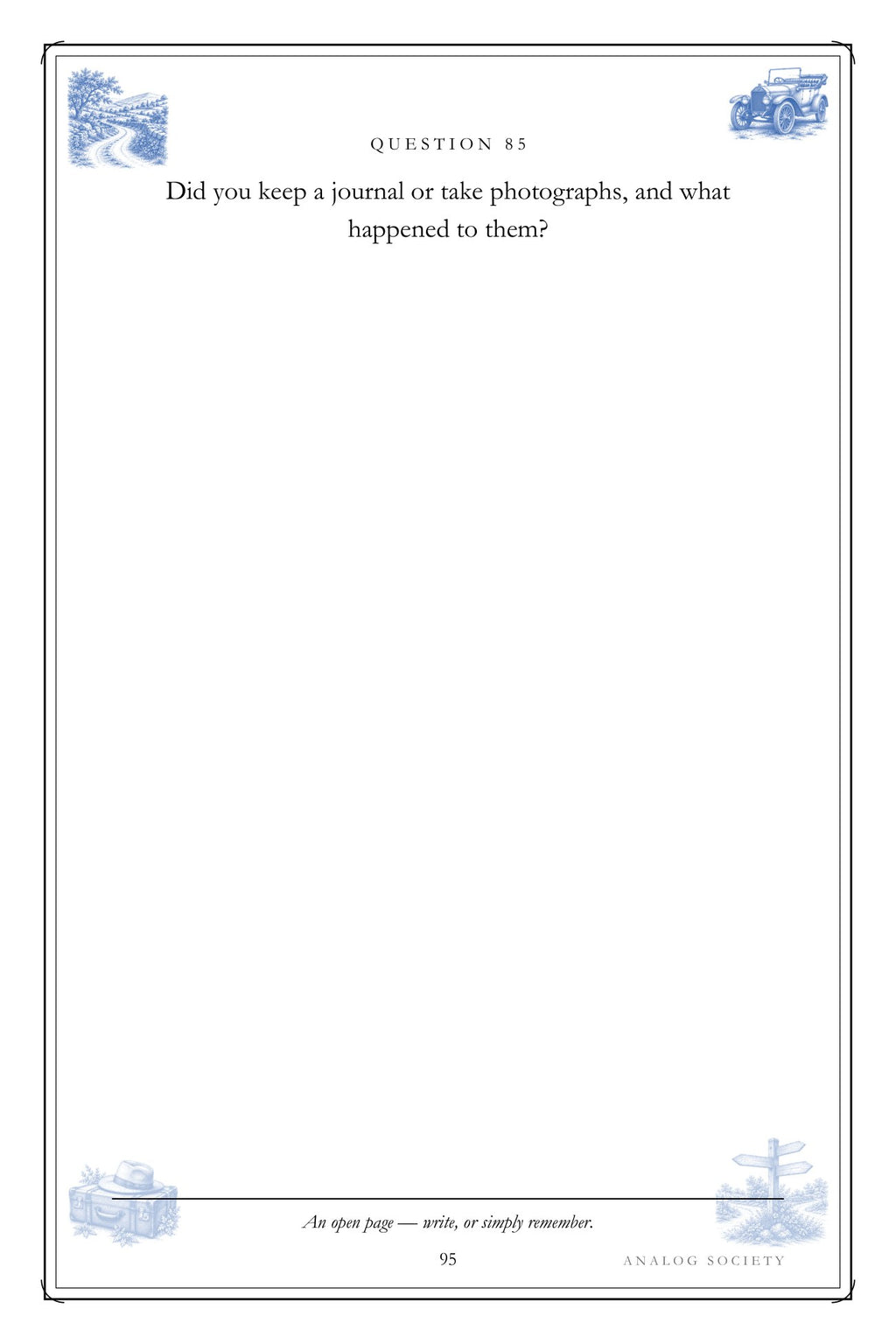 The Roads I Remember hardcover gift edition, inside page 95