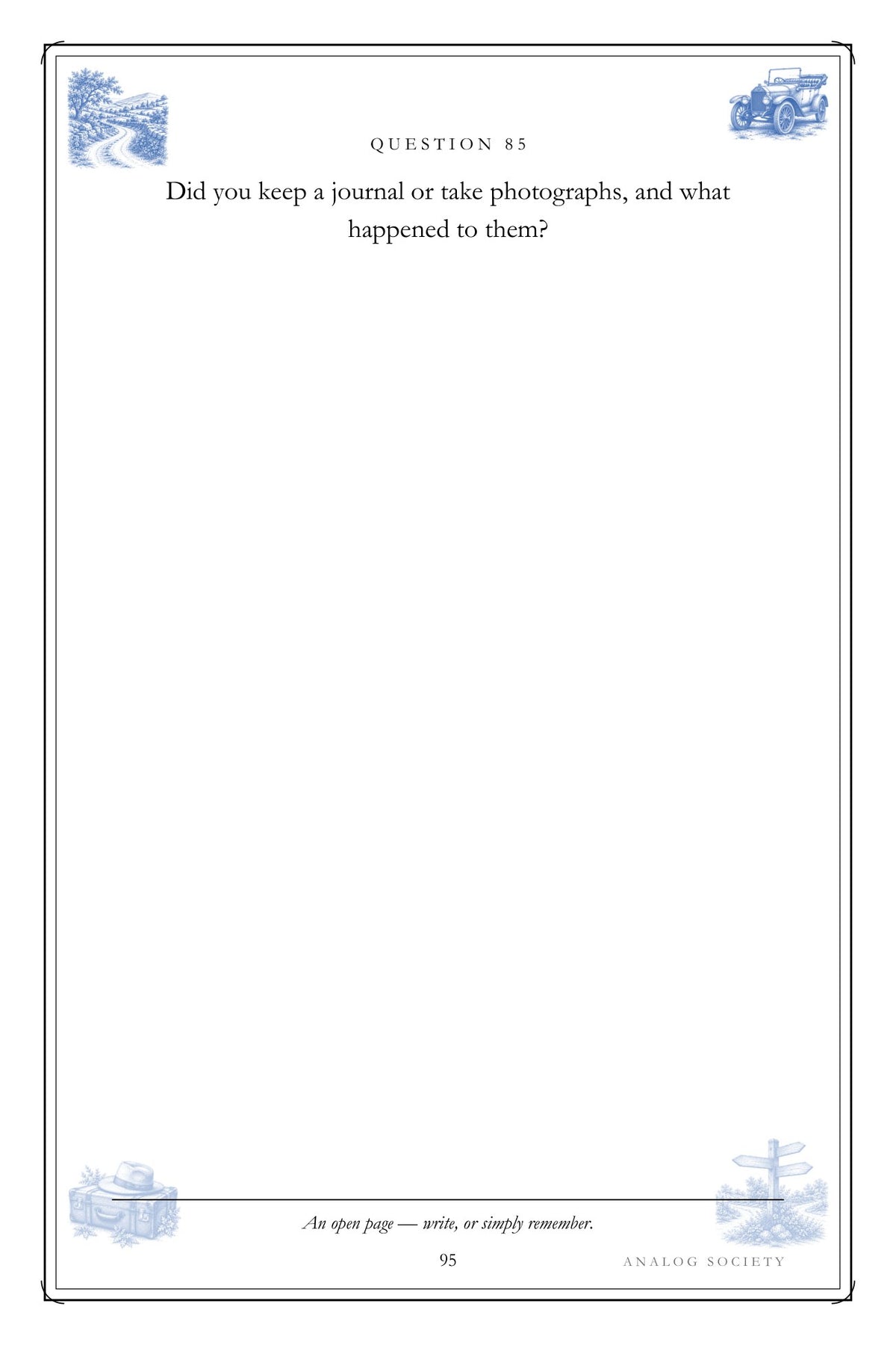 The Roads I Remember hardcover gift edition, inside page 95