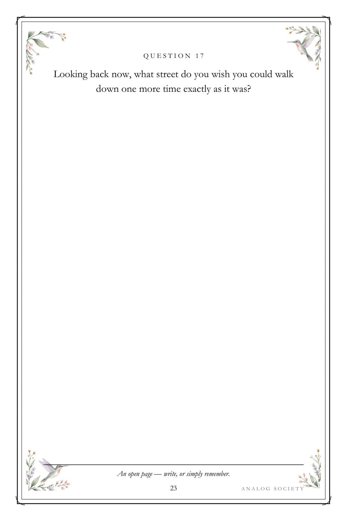 The Town I Knew By Heart - inside page 23: Looking back now, what street do you wish you could walk