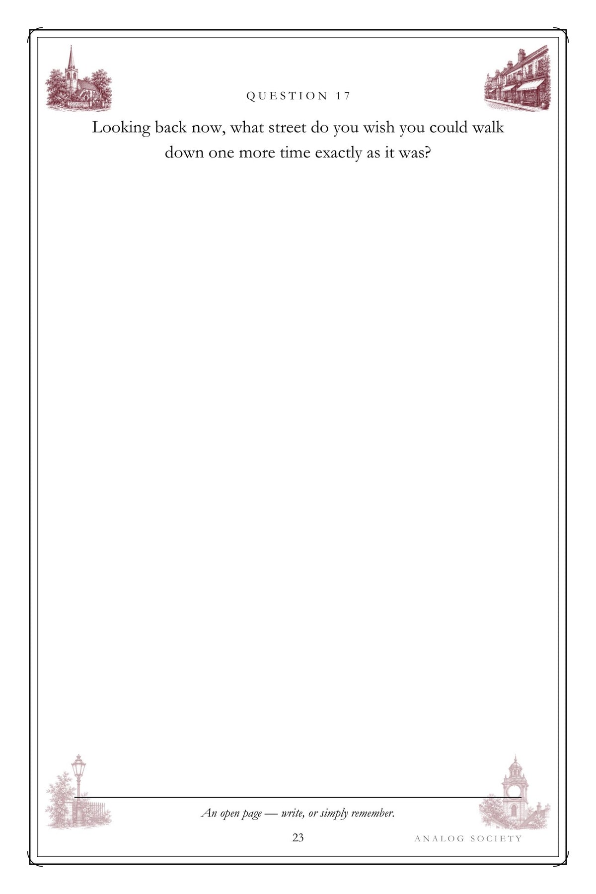 The Town I Knew By Heart hardcover gift edition, inside page 23