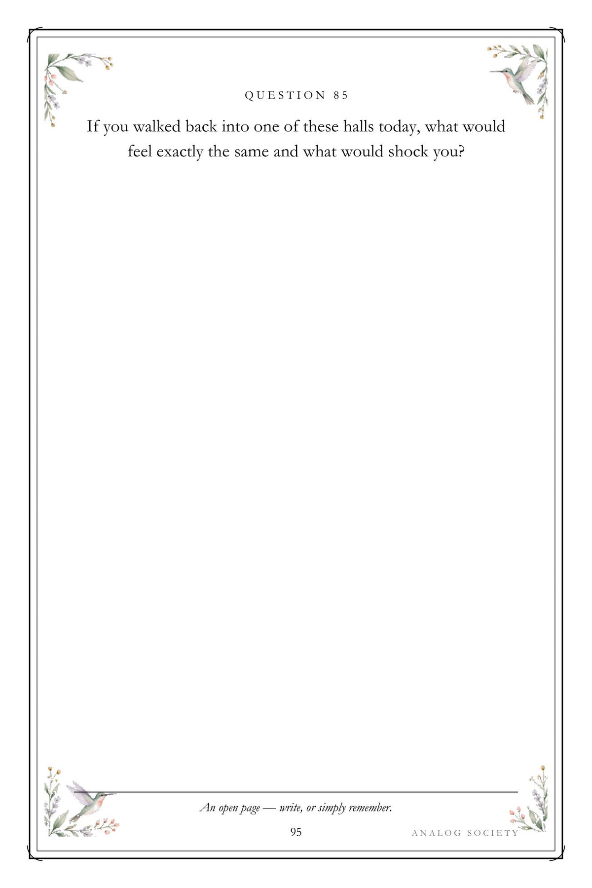 The Town I Knew By Heart - inside page 95: If you walked back into one of these halls today, what would