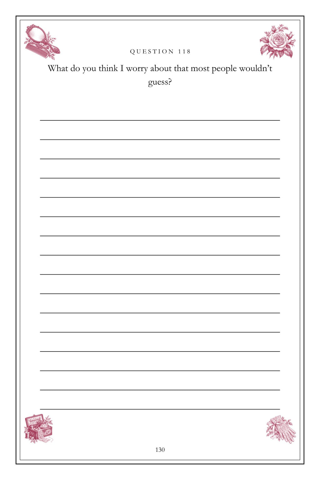 The Woman I Married, In 200 Questions hardcover gift edition, inside page 130