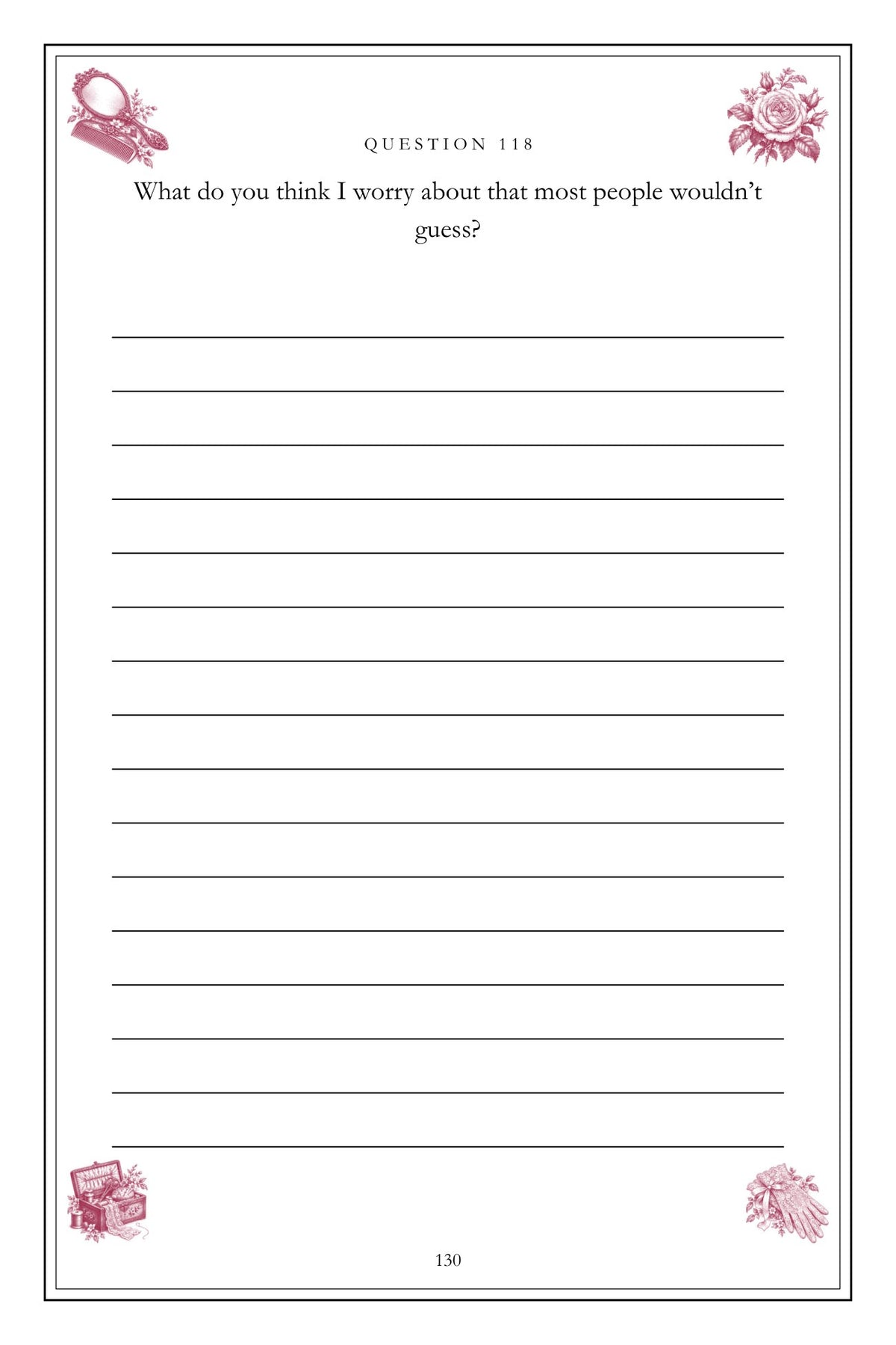 The Woman I Married, In 200 Questions hardcover gift edition, inside page 130