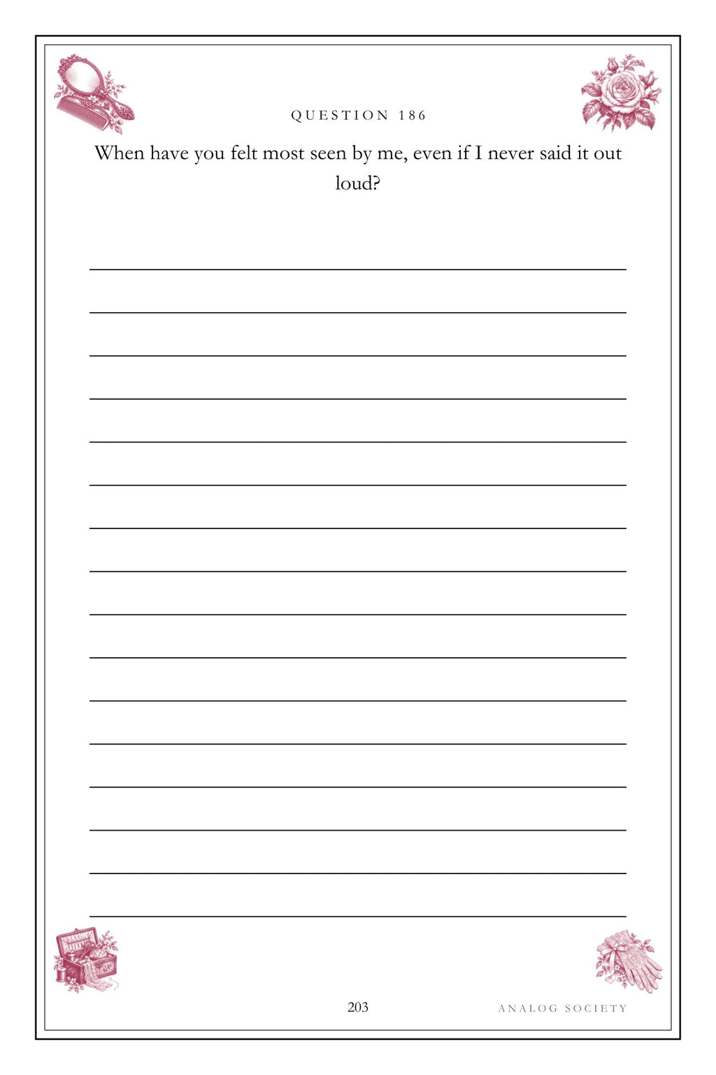 The Woman I Married, In 200 Questions hardcover gift edition, inside page 203