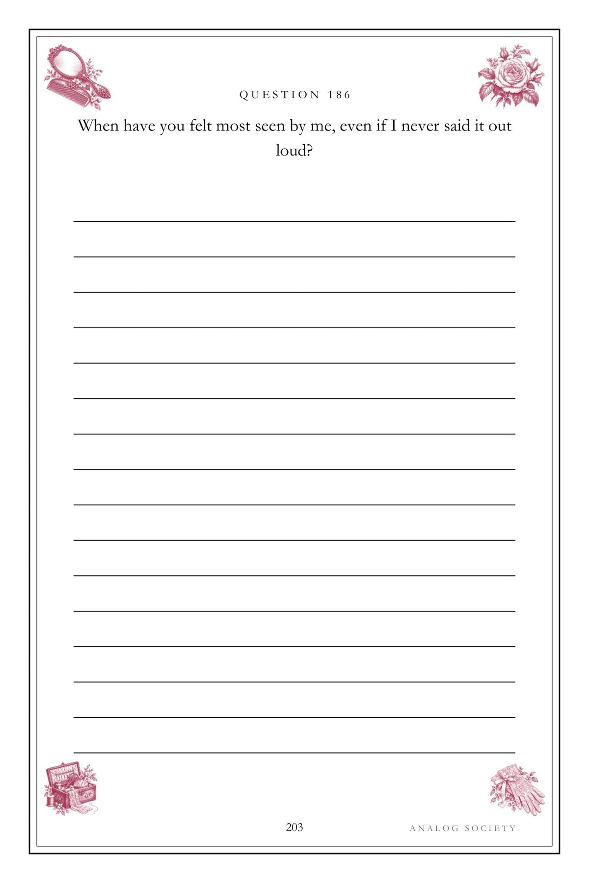 The Woman I Married, In 200 Questions hardcover gift edition, inside page 203