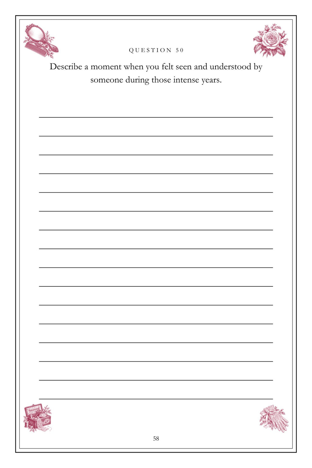 The Woman I Married, In 200 Questions hardcover gift edition, inside page 58