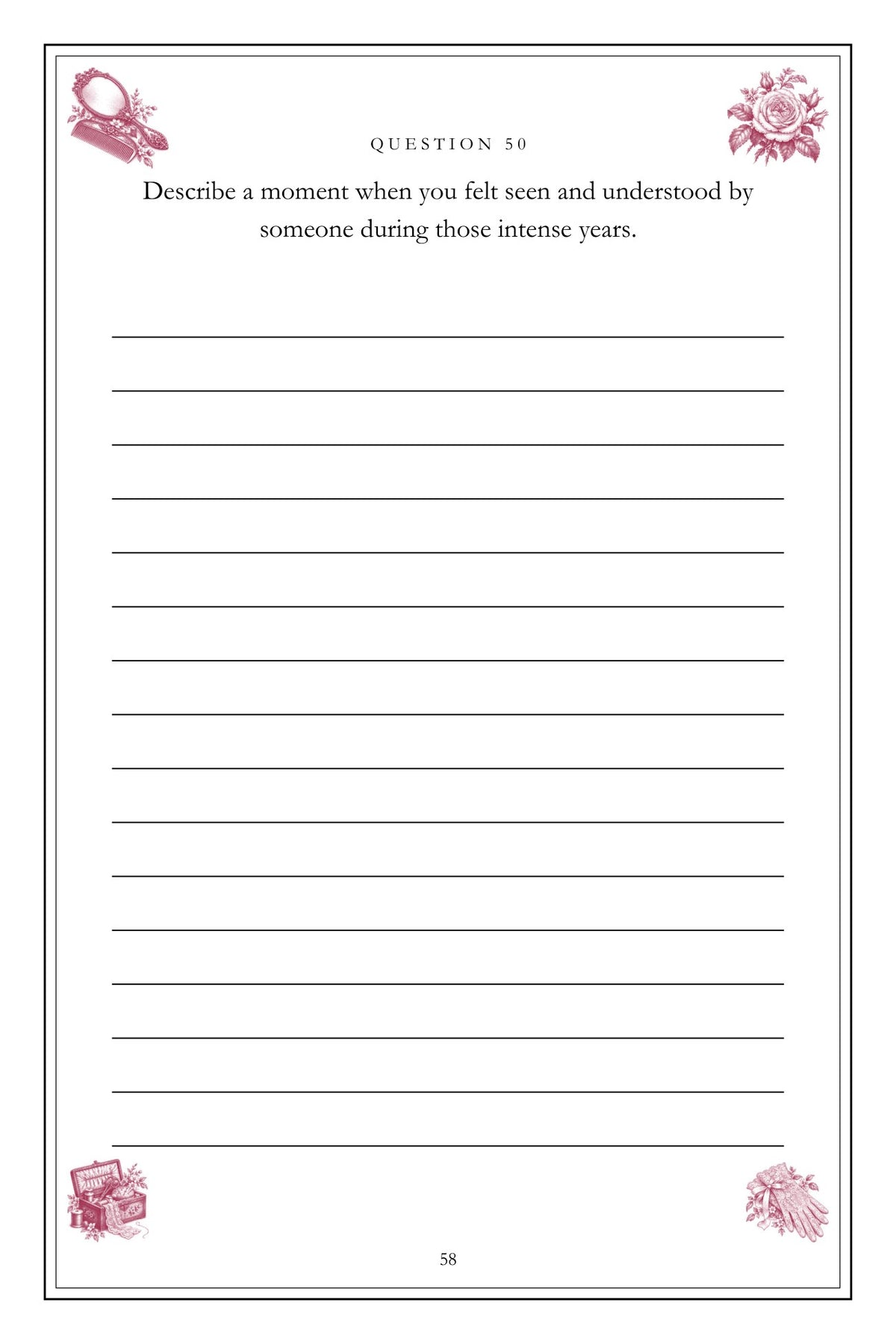 The Woman I Married, In 200 Questions hardcover gift edition, inside page 58