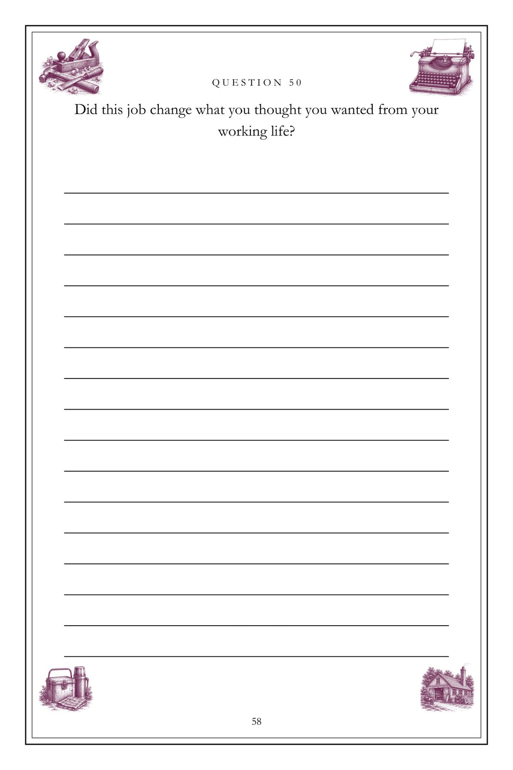 The Work of a Lifetime hardcover gift edition, inside page 58